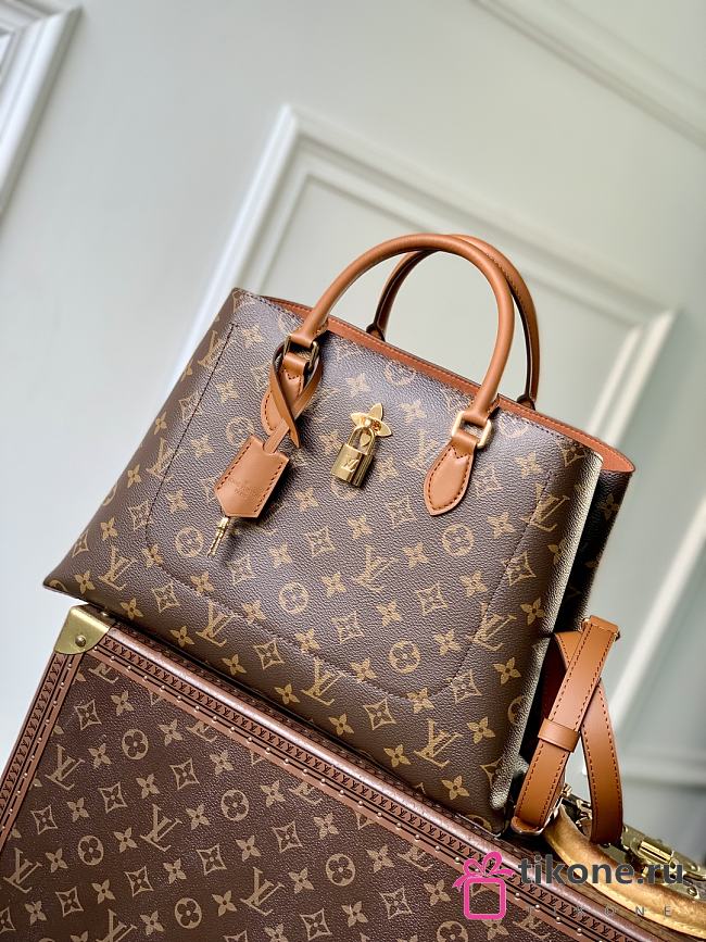LV Monogram Flower Tote Bag Brown - 34x24x13cm - 1