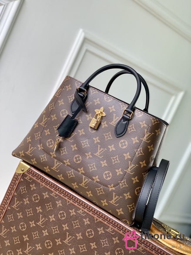 LV Monogram Flower Tote Bag Black - 34x24x13cm - 1