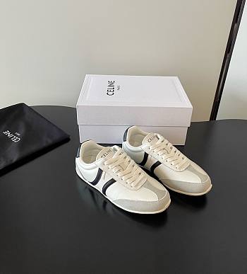 Celine Jogger Low Lace-up Sneaker In Calfskin and Suede Calfskin Black Gray