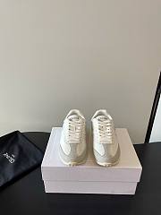 Celine Jogger Low Lace-up Sneaker In Calfskin and Suede Calfskin White Gray - 3