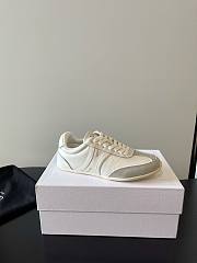 Celine Jogger Low Lace-up Sneaker In Calfskin and Suede Calfskin White Gray - 2
