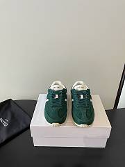 Celine Jogger Low Lace-Up Sneaker With Triomphe In Suede Calfskin And Calfskin Bottle Green - 5