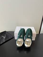 Celine Jogger Low Lace-Up Sneaker With Triomphe In Suede Calfskin And Calfskin Bottle Green - 2