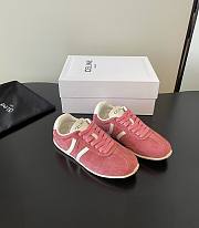 Celine Jogger Low Lace-Up Sneaker With Triomphe In Suede Calfskin And Calfskin Pink - 1