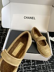 Chanel Mary Jane Flats Suede and Shearling Beige - 5