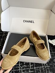 Chanel Mary Jane Flats Suede and Shearling Beige - 3