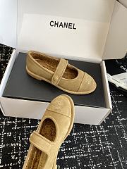 Chanel Mary Jane Flats Suede and Shearling Beige - 2