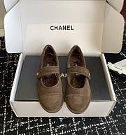 Chanel Mary Jane Flats Suede and Shearling Brown - 1