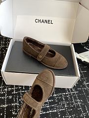 Chanel Mary Jane Flats Suede and Shearling Brown - 5