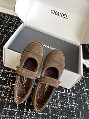 Chanel Mary Jane Flats Suede and Shearling Brown - 4