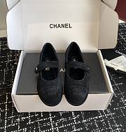 Chanel Mary Jane Flats Suede and Shearling Black - 1