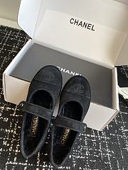 Chanel Mary Jane Flats Suede and Shearling Black - 6