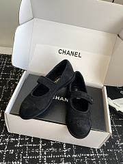 Chanel Mary Jane Flats Suede and Shearling Black - 5