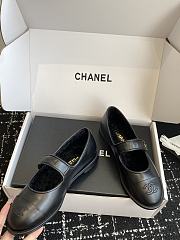 Chanel Mary Jane Flats Lamskin and Shearling Black - 5