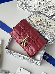 My Dior Glycine Wallet Powder Red Cannage Lambskin - 11x7.5x3cm - 1