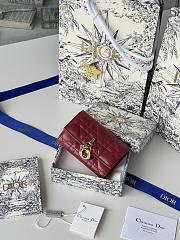 My Dior Glycine Wallet Powder Red Cannage Lambskin - 11x7.5x3cm - 4