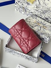 My Dior Glycine Wallet Powder Red Cannage Lambskin - 11x7.5x3cm - 2