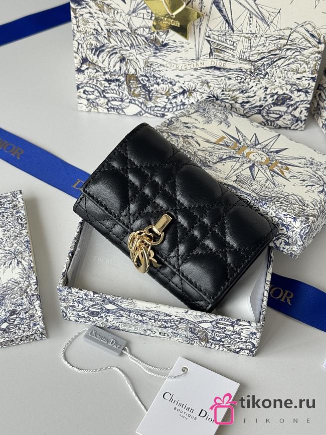 My Dior Glycine Wallet Powder Black Cannage Lambskin - 11x7.5x3cm - 1