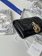 My Dior Glycine Wallet Powder Black Cannage Lambskin - 11x7.5x3cm - 6