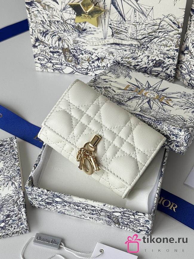 My Dior Glycine Wallet Powder White Cannage Lambskin - 11x7.5x3cm - 1