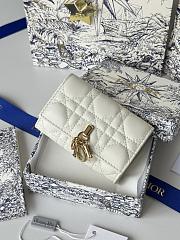 My Dior Glycine Wallet Powder White Cannage Lambskin - 11x7.5x3cm - 1