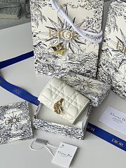 My Dior Glycine Wallet Powder White Cannage Lambskin - 11x7.5x3cm - 6