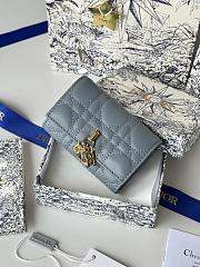 My Dior Glycine Wallet Powder Blue Cannage Lambskin - 11x7.5x3cm - 1
