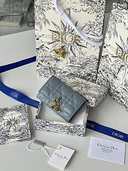 My Dior Glycine Wallet Powder Blue Cannage Lambskin - 11x7.5x3cm - 3