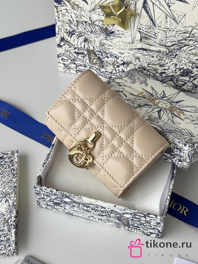 My Dior Glycine Wallet Powder Beige Cannage Lambskin - 11x7.5x3cm - 1