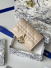 My Dior Glycine Wallet Powder Beige Cannage Lambskin - 11x7.5x3cm - 1