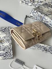 My Dior Glycine Wallet Powder Beige Cannage Lambskin - 11x7.5x3cm - 6