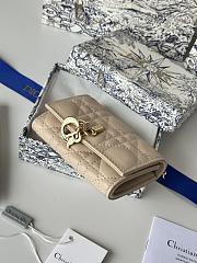 My Dior Glycine Wallet Powder Beige Cannage Lambskin - 11x7.5x3cm - 5