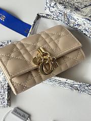 My Dior Glycine Wallet Powder Beige Cannage Lambskin - 11x7.5x3cm - 3