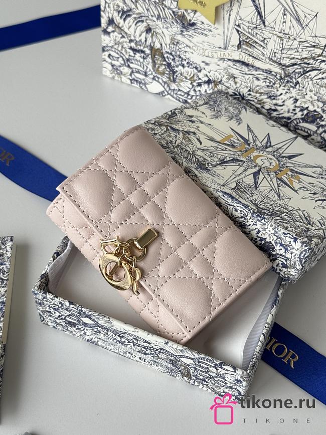 My Dior Glycine Wallet Powde Light Pink Cannage Lambskin - 11x7.5x3cm - 1