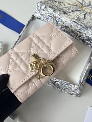 My Dior Glycine Wallet Powde Light Pink Cannage Lambskin - 11x7.5x3cm - 6