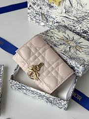 My Dior Glycine Wallet Powde Light Pink Cannage Lambskin - 11x7.5x3cm - 5