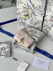 My Dior Glycine Wallet Powde Light Pink Cannage Lambskin - 11x7.5x3cm - 3