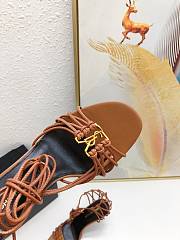 YSL Babylone Sandals In Smooth Leather Cigare Brown 9cm  - 3