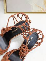YSL Babylone Sandals In Smooth Leather Cigare Brown 9cm  - 5