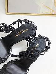 YSL Babylone Sandals In Smooth Leather Cigare Black 9cm - 6