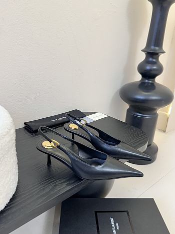 YSL Vendome Slingback Pumps In Smooth Leather Black 5cm