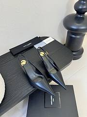 YSL Vendome Slingback Pumps In Smooth Leather Black 5cm - 3