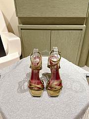 YSL Opyum Sandals In Satin Crepe Cuba Gold 11cm - 4