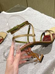 YSL Opyum Sandals In Satin Crepe Cuba Gold 11cm - 3