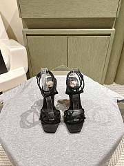 YSL Opyum Sandals In Satin Crepe Black Gold 11cm - 4