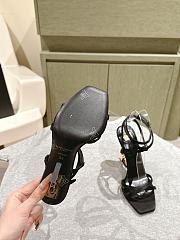YSL Opyum Sandals In Satin Crepe Black Gold 11cm - 5