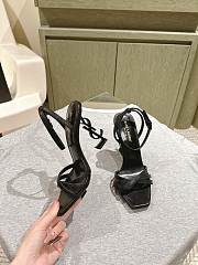 YSL Opyum Sandals In Satin Crepe Black 11cm - 1