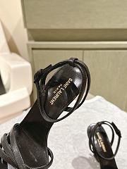 YSL Opyum Sandals In Satin Crepe Black 11cm - 5