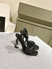 YSL Opyum Sandals In Satin Crepe Black 11cm - 3
