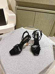 YSL Opyum Sandals In Patent Crepe Black 11cm - 1